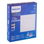 Painel-Led-de-Embutir-Branco-Quadrado-Philips-6W-3000KEmbalagemAngularEsquerda3