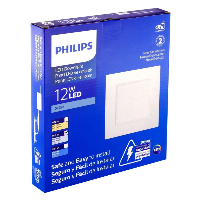 Painel-Led-Quadrado-de-Embutir-Philips-Surface-Downlight-12W-4000KAngularEsquerda3