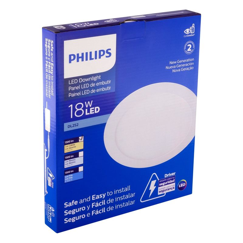 Painel-Led-Redondo-de-Embutir-Philips-Surface-Downlight-18W-3000KAngularEsquerda3