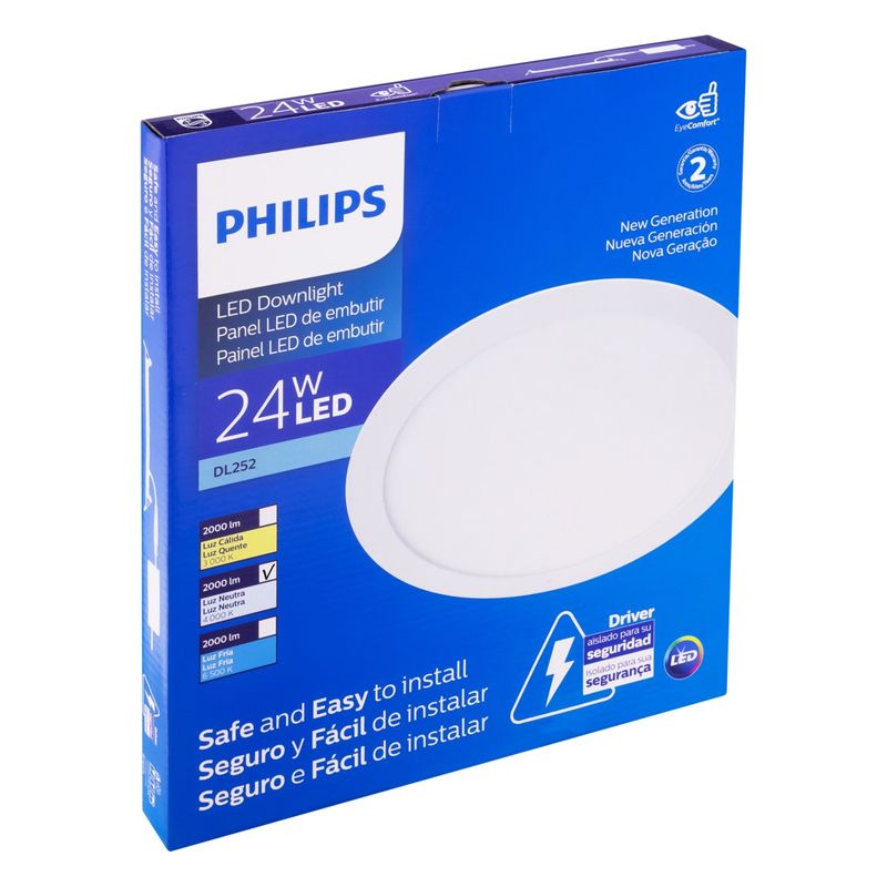 Painel-Led-de-Embutir-Branco-Redondo-Philips-24W-4000KEmbalagemAngularEsquerda3