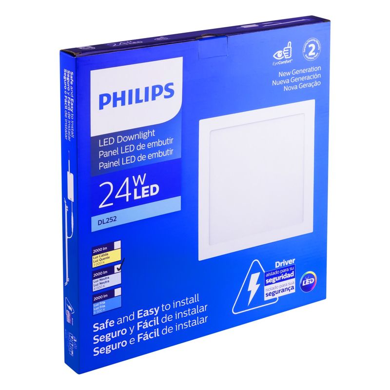 Painel-Led-de-Embutir-Branco-Quadrado-Philips-Downlight-24W-4000KAngularEsquerda3