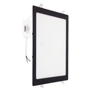 Painel Led de Embutir Preto Quadrado Taschibra 24W 6500K