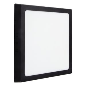 Painel Led de Sobrepor Preto Quadrado Taschibra Lux 18W 3000K