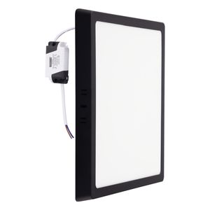 Painel Led de Sobrepor Preto Quadrado Taschibra Lux 24W 3000K