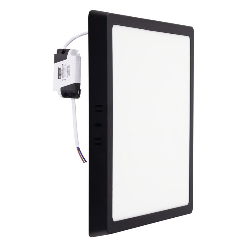 Painel-Led-de-Sobrepor-Preto-Quadrado-Taschibra-Lux-24W-3000K-AutovoltAngularEsquerda2