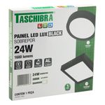 Painel-Led-de-Sobrepor-Preto-Quadrado-Taschibra-Lux-24W-3000K-AutovoltAngularEsquerda3