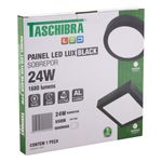 Painel-Led-de-Sobrepor-Preto-Quadrado-Taschibra-Lux-24W-6500K-AutovoltEmbalagemAngularEsquerda3