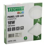 Painel-Led-de-Sobrepor-Branco-Quadrado-Taschibra-Lux-18W-4000K-AutovoltEmbalagemAngularEsquerda3