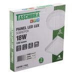 Painel-Led-de-Sobrepor-Branco-Redondo-Taschibra-Lux-18W-4000K-AutovoltEmbalagemAngularEsquerda3