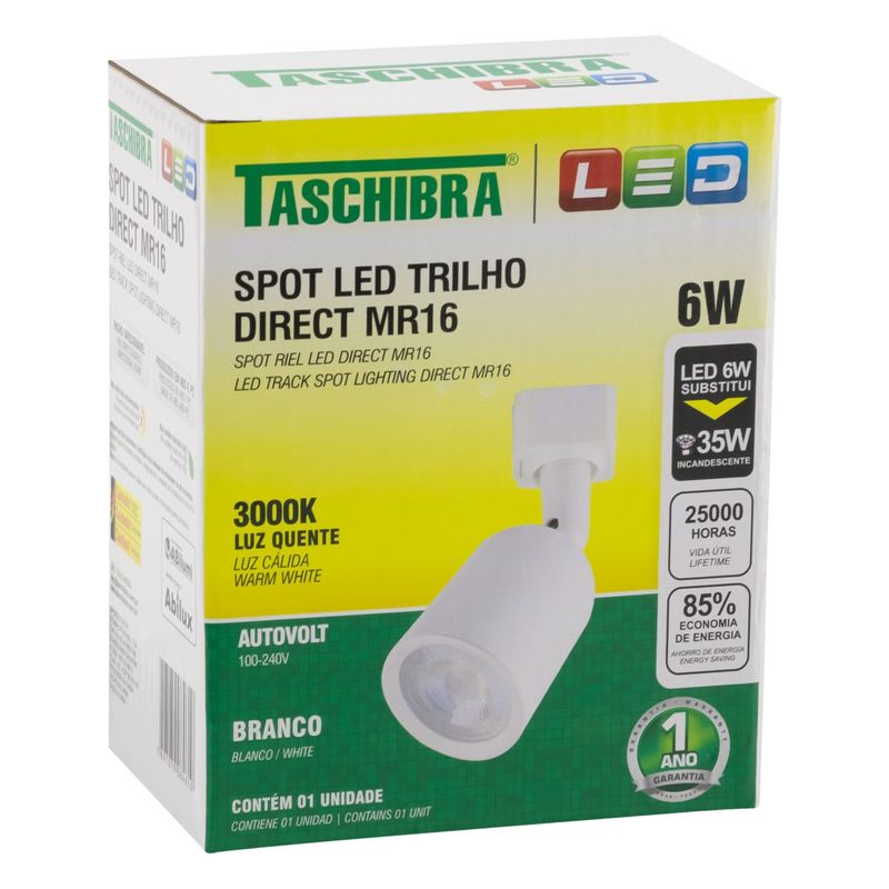 Spot-de-Led-para-Trilho-Branco-Taschibra-Direct-6W-6500KEmbalagemAngularEsquerda3