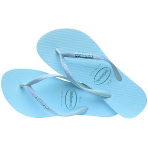 Sandália Slim Glitter Neon Azul Havaianas