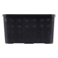 Organizador Preto Rattan com Tampa Arqplast 7l