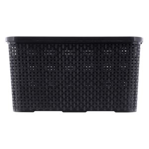 Organizador Preto Rattan com Tampa Arqplast 7l