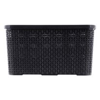 Organizador Preto Rattan com Tampa Arqplast 15l