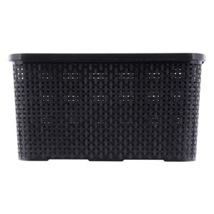 Organizador Preto Rattan com Tampa Arqplast 15l