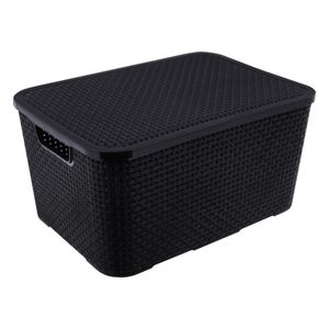 Organizador Preto Rattan com Tampa Arqplast 20l