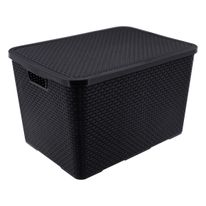 Organizador Preto Rattan com Tampa Arqplast 40l