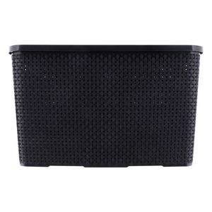 Organizador Preto Rattan com Tampa Arqplast 40l