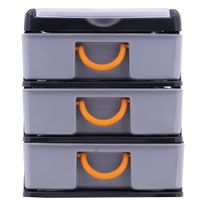 Gaveteiro Plástico com 3 gavetas Arqplast Preto