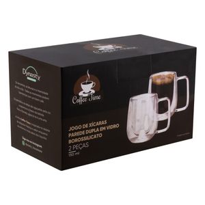 Conjunto de Xícaras de Café sem Pires Parede Dupla Dynasty 150ml 2 peças