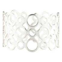 Conjunto de Argola para Guardanapo Jolitex Prata Moderna 4 unidades