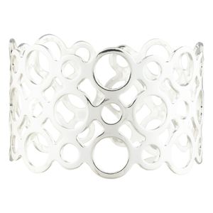 Conjunto de Argola para Guardanapo Jolitex Prata Moderna 4 unidades