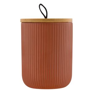 Pote Cerâmico Terracota com Tampa de Bambu Lyor