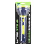 Lanterna-Recarregavel-Led-250-Lumens-Mor-Azul-BivoltEmbalagemFrontal3