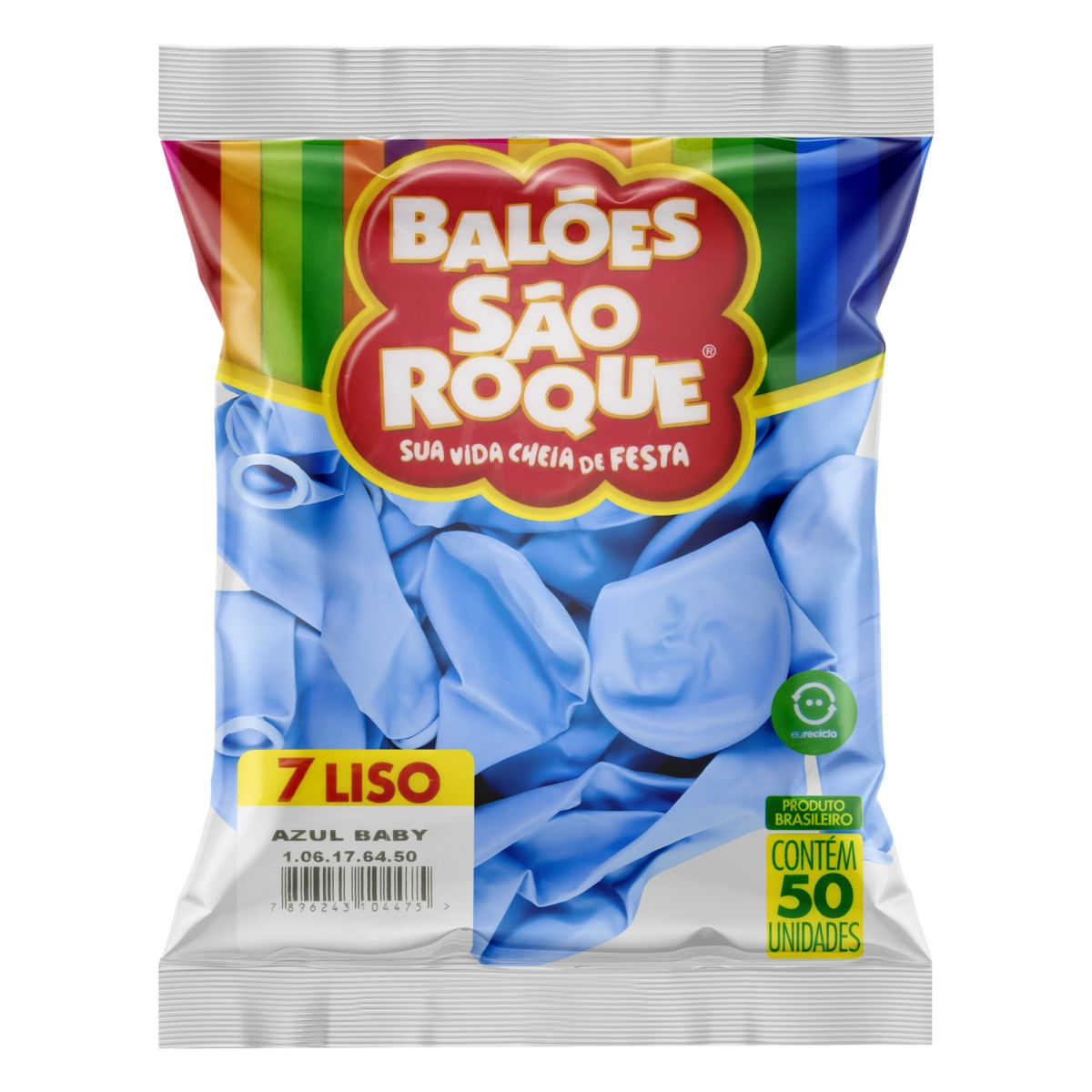 Pacote com 50 Unidades Balão 7 Liso Azul Cobalto, SÃO ROQUE