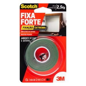 Fita Adesiva Dupla Face de Espuma 3M Fixa Forte 12mm x 2m