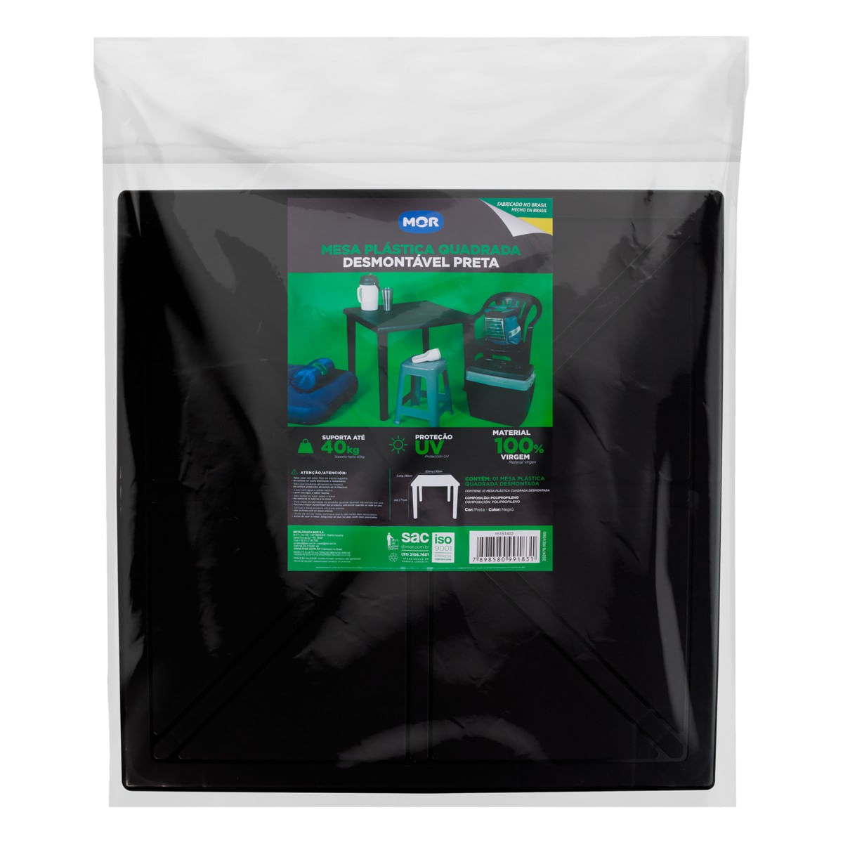 MesaPlásticaQuadradaDesmontávelPretaMorFrontal3