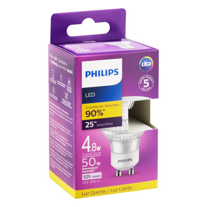 Lampada-de-Led-GU10-Philips-48W-2700K-BivoltEmbalagemAngularEsquerda3