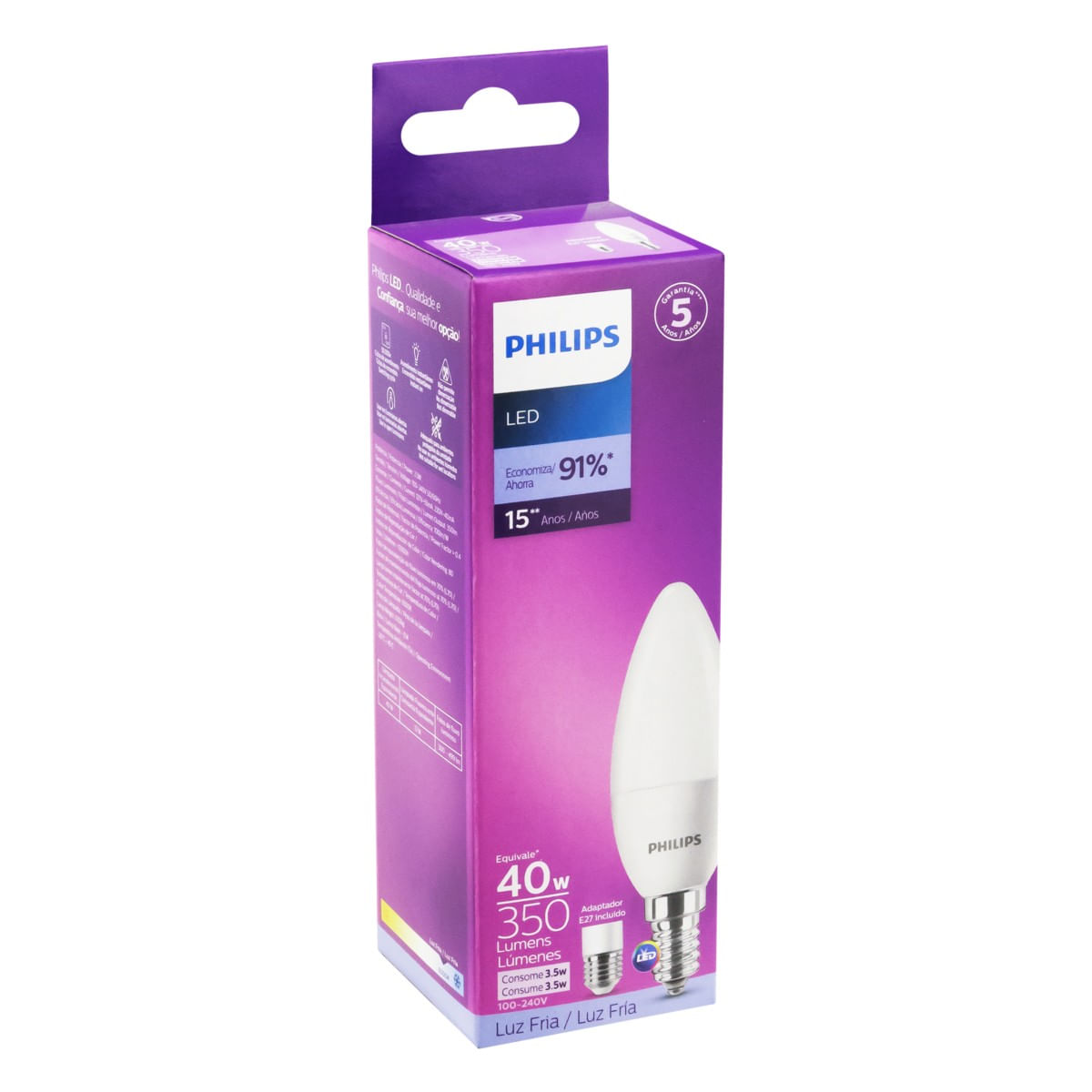 LâmpadadeLedCandlePhilips35W6500KBivoltEmbalagemAngularEsquerda2