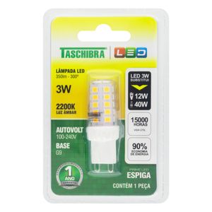 Lâmpada de Led G9 Espiga Âmbar Taschibra 3W 2200W