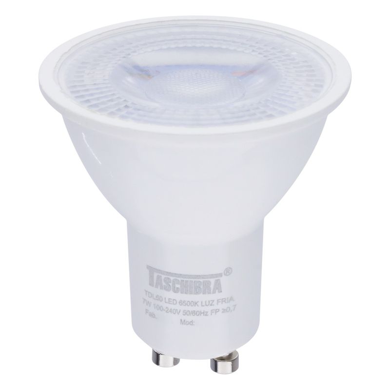 Lampada-de-Led-Dicroica-TDL50-Taschibra-Prime-7W-6500K-AutovoltFrontalTopo1