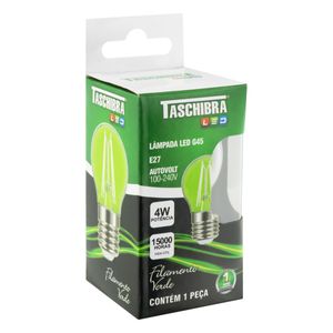 Lâmpada de Led G45 Filamento Taschibra 4W Verde