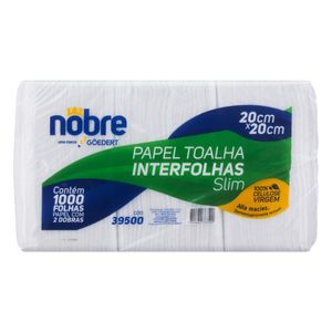 Papel Toalha Interfolhado Slim Nobre com 1000 Folhas