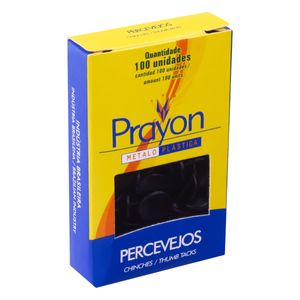 Percevejo de Aço Pintado Prayon Preto 100 unidades