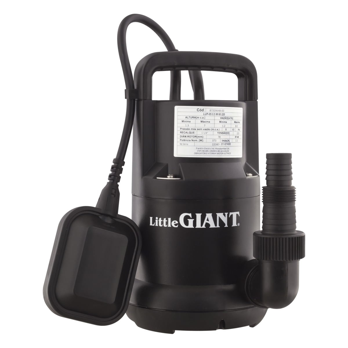 MotobombaSubmersívelLittleGiant1/2CV220VFrontal1