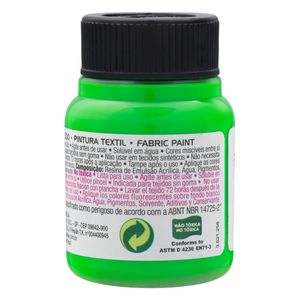 Tinta de Tecido Fluorescente Acrilex 37ml Verde