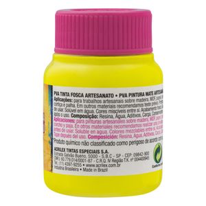 Tinta para Artesanato Fosca Acrilex 37ml Amarelo Limão