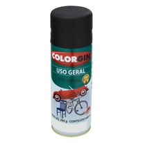 Tinta Spray Uso Geral Colorgin 400ml Preta Fosca