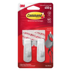 Gancho Command Pequeno 3M 2 unidades Branco