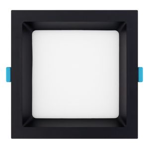 Painel Led de Embutir Preto Recuado Quadrado Stella 12W 3000K Bivolt