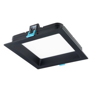 Painel Led de Embutir Preto Recuado Quadrado Stella 12W 3000K Bivolt