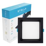 Painel-Led-de-Embutir-Preto-Recuado-Quadrado-Stella-12W-3000K-BivoltFrontal3