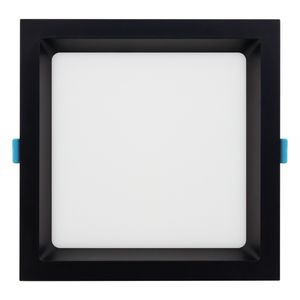 Painel Led de Embutir Preto Recuado Quadrado Stella 18W 3000K Bivolt