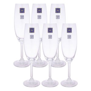 Conjunto de Taças de Cristal para Champanhe Anna Bohemia 6 peças 220ml