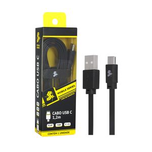 Cabo USB Tipo C Flat Preto 5+ 1,2m