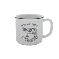 Caneca de Porcelana Creamy Milk Branca e Preta Lyor 260ml